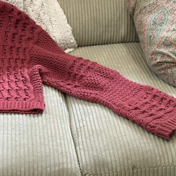 MADEWELL pink open weave sweater Medium - Picture 5 of 6